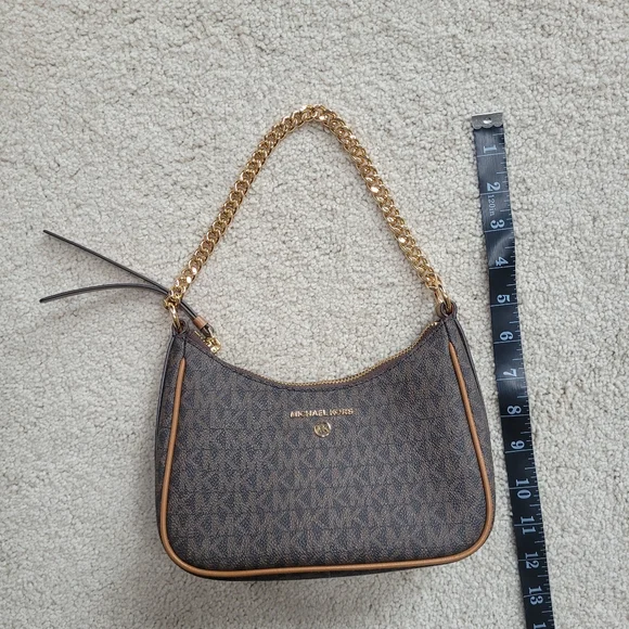 NWOT Michael Kors Monogram Jet Set Charm Small Logo Pochette - Picture 6 of 10